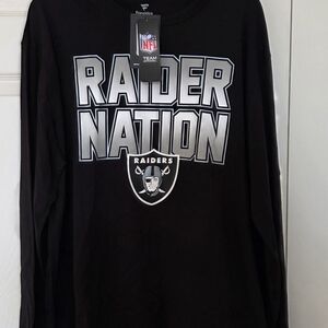 Fanatics Black and Silver Raiders Long Sleeve Tee